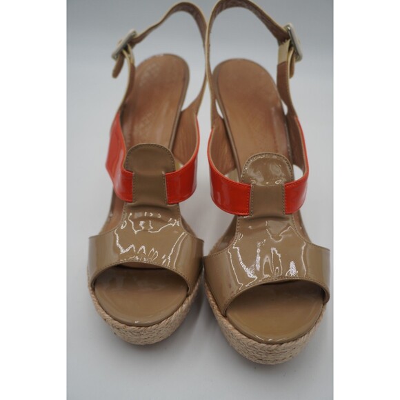 Anya Hindmarch London Color Block Patent Leather Platform Strap Heel Size 10/40 - Picture 1 of 12